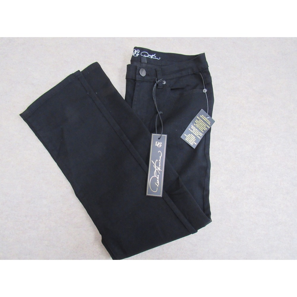 DG2 Diane Gilman Virtual Stretch Straight Leg Jeans Black Womens Size 6 NWT